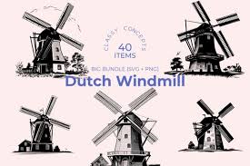Dutch Windmill Svg Bundle 40 Cut Files