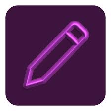 Line Neon Web Icon Purple Color Stock