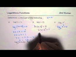 X Intercepts For Logarithmic Functions