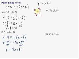4 3 Write Equations In Point Slope Form