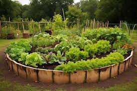 Circular Permaculture Garden Bed With