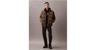 Calvin Klein Corduroy Puffer Jacket In