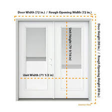Jeld Wen 72 In X 80 In White Painted Steel Right Hand Inswing Full Lite Glass Stationary Active Patio Door
