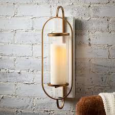 Modern Gold Hurricane Candle Sconce