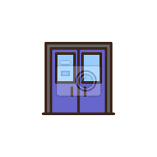 Entrance Door Filled Outline Icon Line