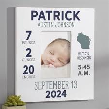 Baby Personalized 5x7 Wall Frame Vertical