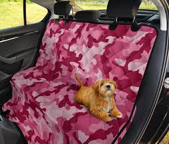 Magenta Pink Camo Dog Hammock Back Seat