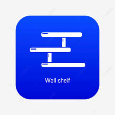 Wall Shelf Icon Blue Vector Isolated