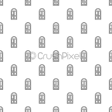 House Door Icons Set Color Stock