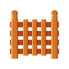 Garden Wooden Fence Rural Icon Isolated