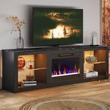 Bestier 70 8 In Black Tv Stand With