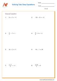 Two Step Equation Math Fun Worksheets