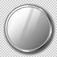 Realistic Round Mirror With Metal Frame