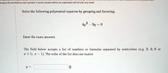 Solve The Following Polynomial Equation