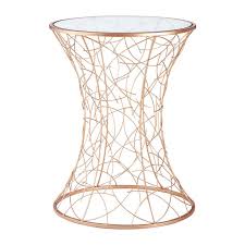 Concave Side Table With A Rose Gold