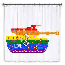Peace Sign Shower Curtains Bath Mats