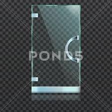 Realistic Modern Glass Door Of Mall