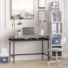 Eaton 46 Blackened Bronze Desk With Black Shelf