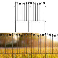 Oumilen Total 21 Ft L X 24 In H Rustproof Black Metal Fencing Animal Barrier Border Decorative Garden Fence 20 Pack