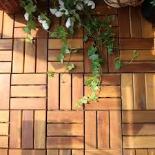 Acacia Deck Tile In Teak Pack