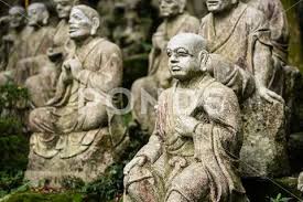 Buddhist Arhat Stone Statue Stock Photo