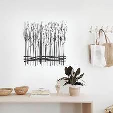 Luxenhome Rustic Black Large Metal Abstract Field Of Trees Wall Decor