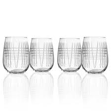 Fl Oz Stemless Wine Glasses Set