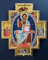 Christ Enthroned Painted Cross With