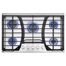 30 In Gas On Glass Gas Cooktop In Stainless Steel With 5 Italy Sabaf Sealed Burners