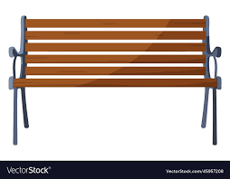 Park Bench Icon Cartoon Wooden Plank