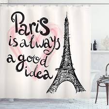 Eiffel Tower Shower Curtain Paris Love