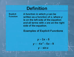 Definition Calculus Topics Explicit