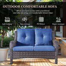 Seat Wicker Outdoor Loveseat Sofa Patio