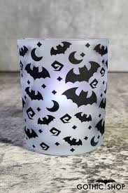 Bats Frosted Glass T Light Candle