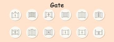 Gate Set Icon Wooden Cross Arched