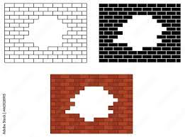 Broken Brick Wall With A Hole Clipart