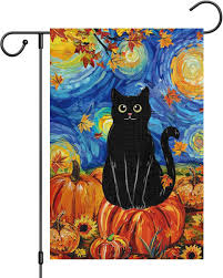 Black Cat Garden Flags For
