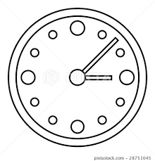 Big Wall Clock Icon Outline Style