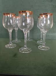 Crystal Wine Glasses With Gold Rim
