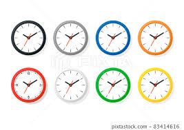 Wall Office Clock Icon Set