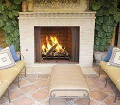 Superior 50 Inch Outdoor Wood Burning Fireplace White Stacked Refractory Panels Wre4550ws