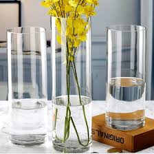 Tall Round Morden Glass Flower Vase In