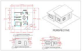 Perspective View House Plan Cadbull