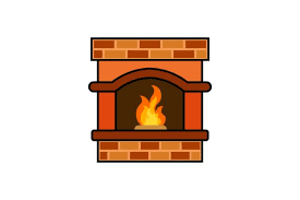 Modern Fireplace Icon Graphic