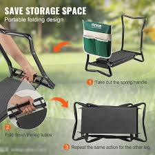 Vevor Garden Kneeler And Seat 330 Lbs Load Capacity 8 Inch Eva Wide Pad Foldable Garden Stool Kneeling Bench For Gardening With Tool Bag Gifts