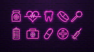 Premium Vector A Set With Neon Icons