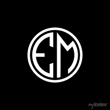 Em Monogram Letter Icon Design On Black