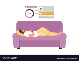 Sofa And Sleep Monitoring Vector Image