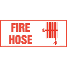 Fire Hose Sign With Icon Long Format