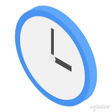 Blue Wall Clock Icon Isometric Of Blue